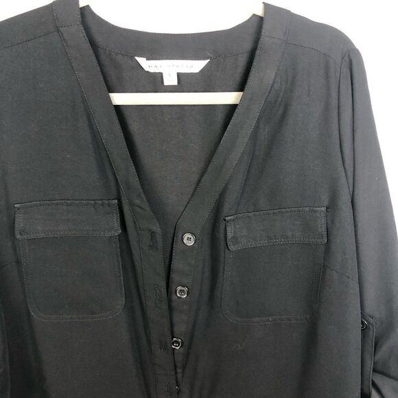 MAX STUDIO | Drawstring Waist Button Front Dress L - Picture 3 of 8